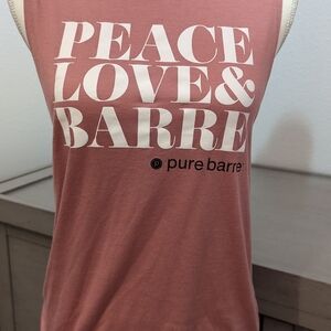 #357 - Pure Barre Pink Workout Tank Top Peace Love & Barre